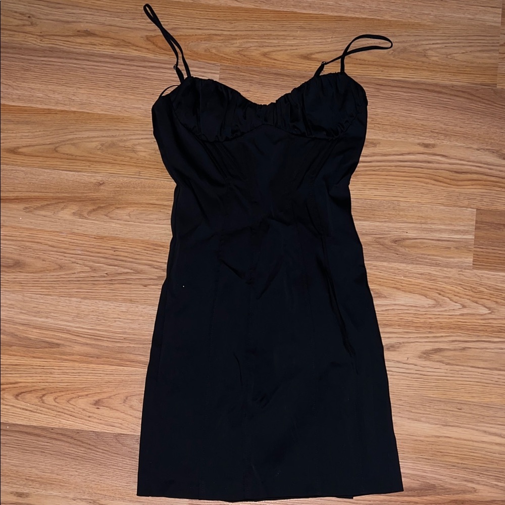 Zara Black Mini Dress with Spaghetti Straps